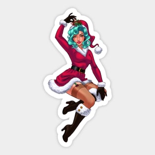 Mistletoe Pinup Christmas Sticker